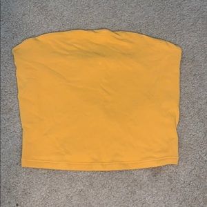 yellow cropped tube top